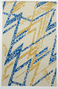 Contemporary Tufted Yellow Blue Wool Rug 5' x 8' - IGotYourRug
