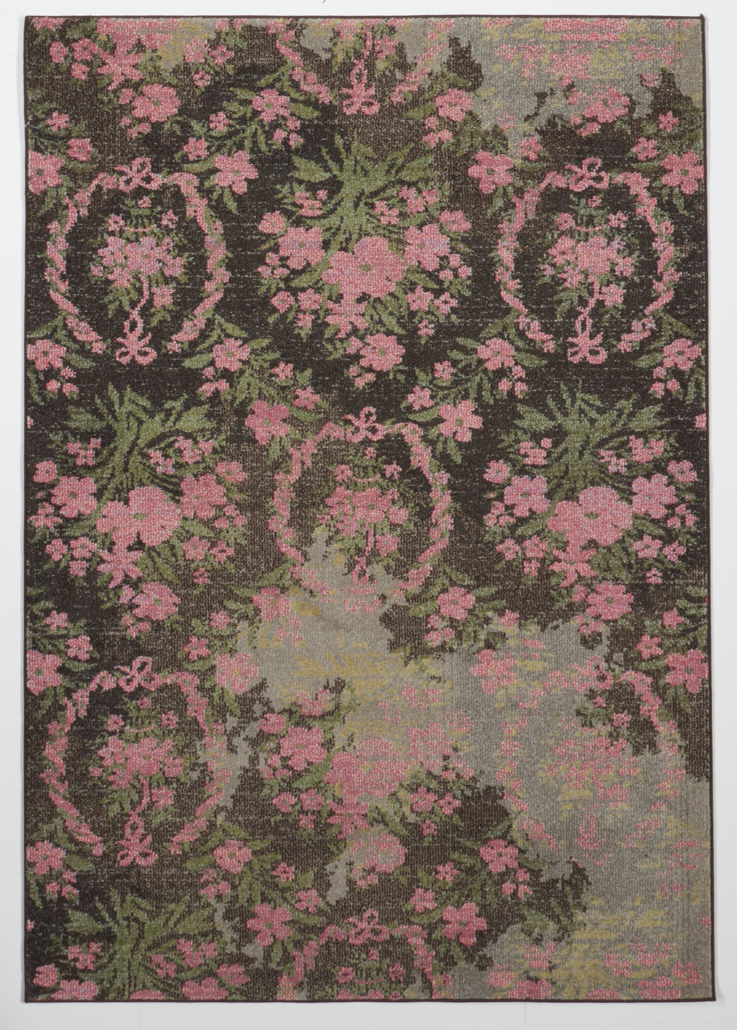 Transitional Machine Made Brown Pink Wool Rug 5' x 8' - IGotYourRug