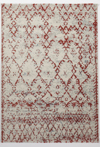 Contemporary Machine Made White Red Rug 5' x 8' - IGotYourRug