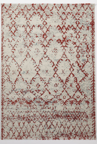 Contemporary Machine Made White Red Rug 5' x 8' - IGotYourRug