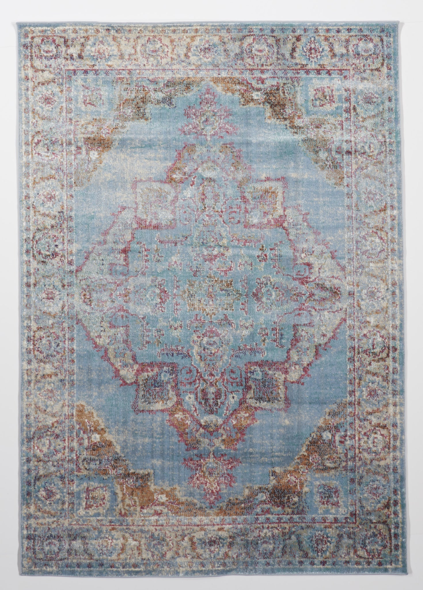 Transitional Machine Made Blue Multicolor Rug 5' x 8' - IGotYourRug