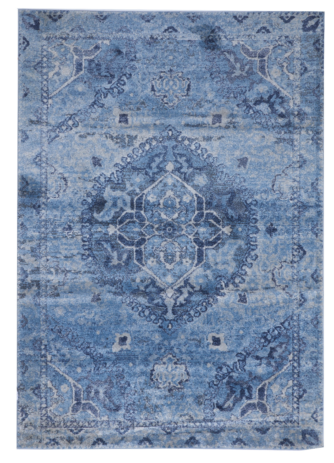 Transitional Machine Made Blue Manmade Rug 5'3 x 7'7 - IGotYourRug