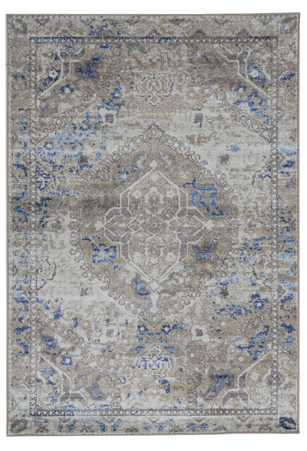 Transitional Machine Made Gray Blue Manmade Rug 5'3 x 7'7 - IGotYourRug