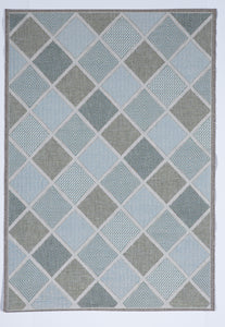 Indoor/Outdoor Machine Made Blue Multicolor Manmade Rug 5'3 x 7'6 - IGotYourRug