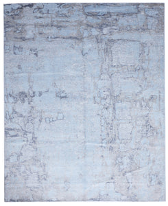 Coastal Handmade Gray Blue Wool/Art Silk Rug 8' x 9'11 - IGotYourRug