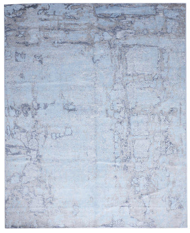 Coastal Handmade Gray Blue Wool/Art Silk Rug 8' x 9'11 - IGotYourRug