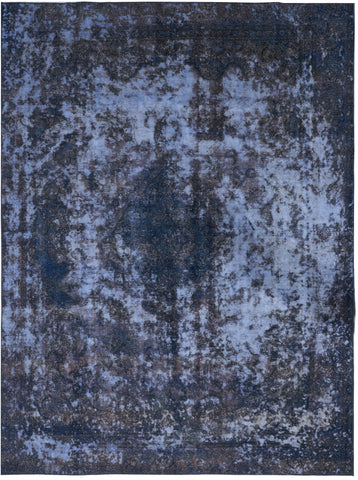 Overdyed Transitional Handmade Blue Wool Rug 8'10 x 12' - IGotYourRug