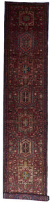Tribal Heriz Handmade Red Multicolor Wool Runner Rug 2'8 x 14'6 - IGotYourRug