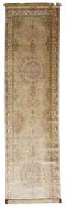 Traditional Handmade Gold Silk Runner Rug 3'3 x 12'10 - IGotYourRug