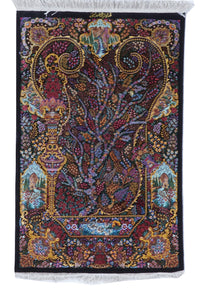 Traditional Handmade Multicolor Silk Rug 2'4 x 3'2 - IGotYourRug