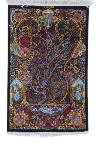 Traditional Handmade Multicolor Silk Rug 2'4 x 3'2 - IGotYourRug