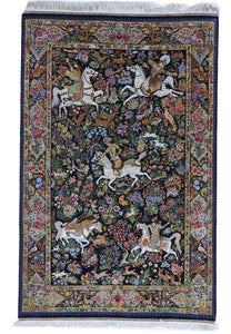 Traditional Handmade Multicolor Silk Rug 3'3 x 5' - IGotYourRug