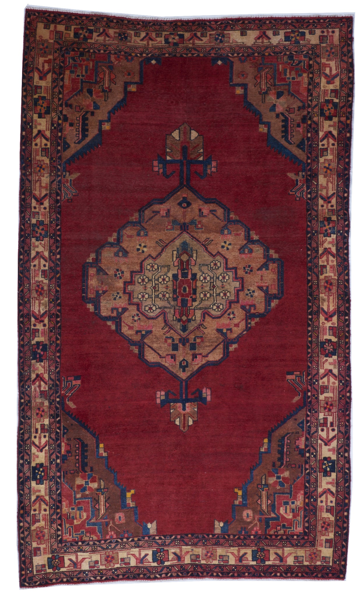 Hamadan Handmade Red Wool Rug 6'5 x 11' - IGotYourRug