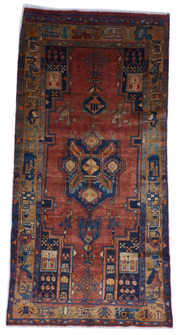 Hamadan Handmade Red Wool Rug 4'3 x 8'8 - IGotYourRug
