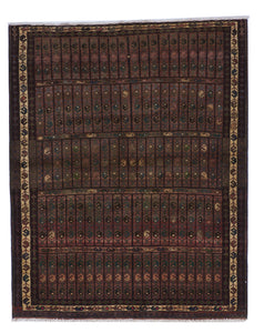 Hamadan Handmade Brown Wool Rug 4'1 x 5'3 - IGotYourRug