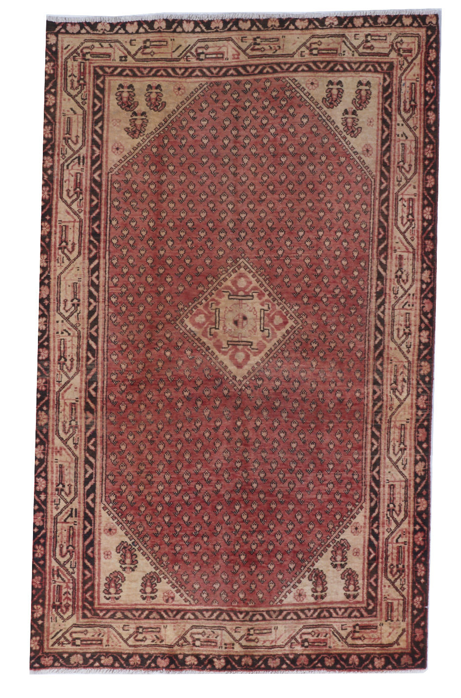 Hamadan Handmade Red Wool Rug 4'3 x 6'11 - IGotYourRug