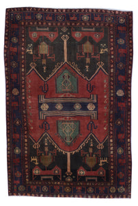 Hamadan Handmade Red Wool Rug 4'7 x 7'3 - IGotYourRug