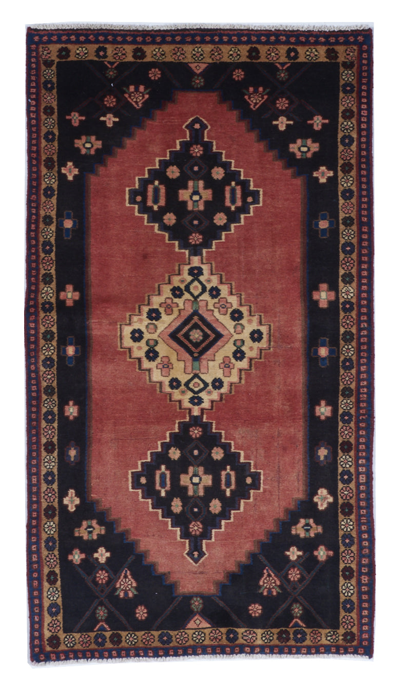 Hamadan Handmade Red Wool Rug 3'9 x 6'5 - IGotYourRug