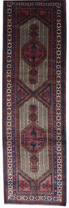 Tribal Handmade Purple Wool Runner Rug 3'3 x 10'10 - IGotYourRug