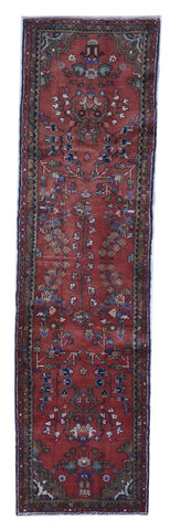 Hamadan Handmade Red Wool Runner Rug 2'5 x 9' - IGotYourRug