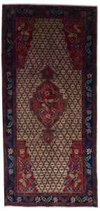 Hamadan Handmade Red Wool Runner Rug 4'11 x 10'4 - IGotYourRug