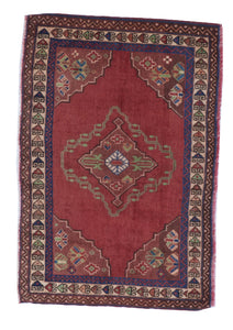 Tribal Handmade Red Multicolor Wool Rug 2'1 x 3'2 - IGotYourRug