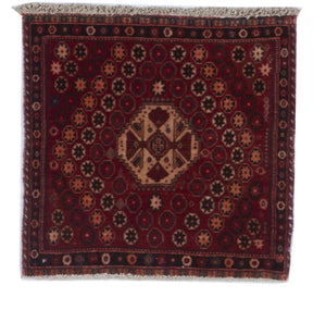 Tribal Handmade Red Multicolor Wool Square Rug 2' x 2' - IGotYourRug