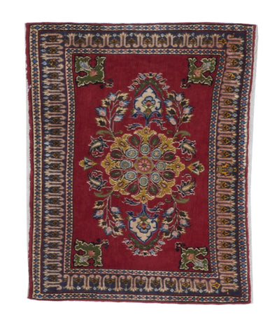 European Handmade Red Multicolor Wool Rug 2'2 x 2'8 - IGotYourRug