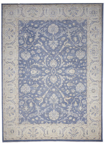 Coastal Handmade Blue Beige Wool Rug 10'2 x 13'10 - IGotYourRug