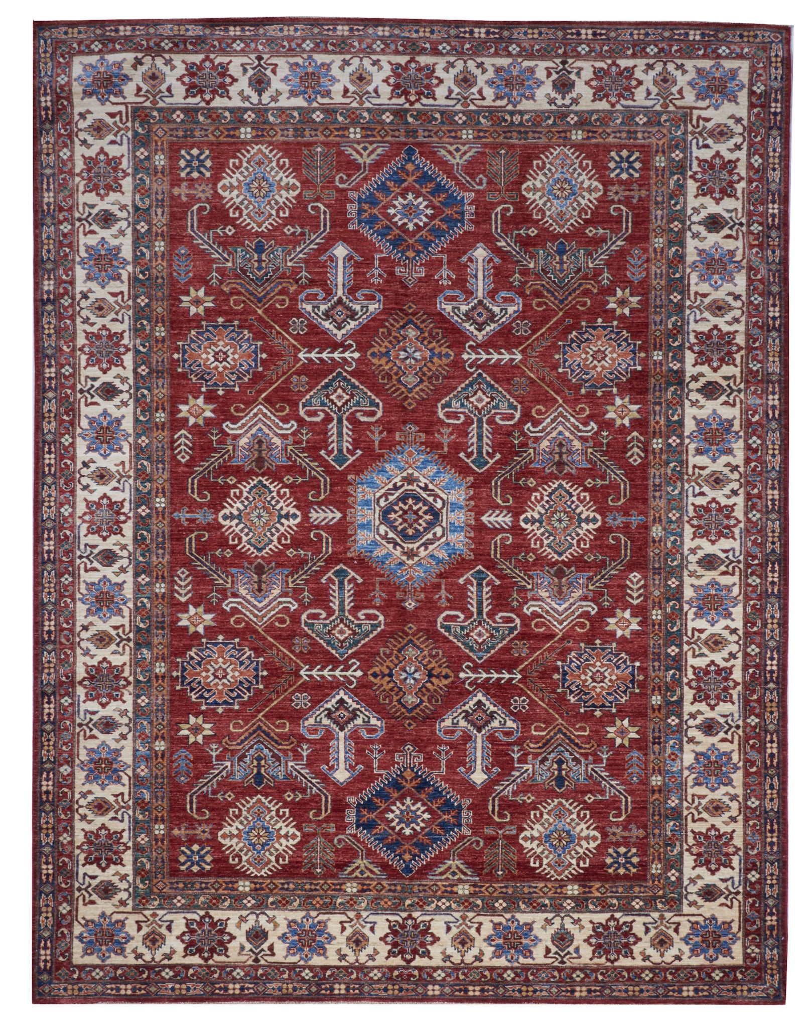 Kazak Handmade Red Multicolor Wool Rug 8' x 10'9 - IGotYourRug