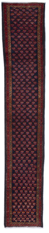 Tribal Handmade Red Wool Runner Rug 2' x 10'9 - IGotYourRug