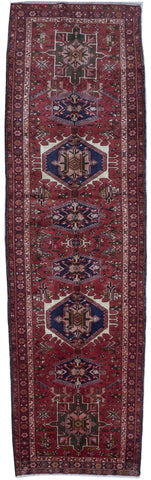 Traditional Handmade Red Multicolor Wool Runner Rug 3'9 x 12'3 - IGotYourRug