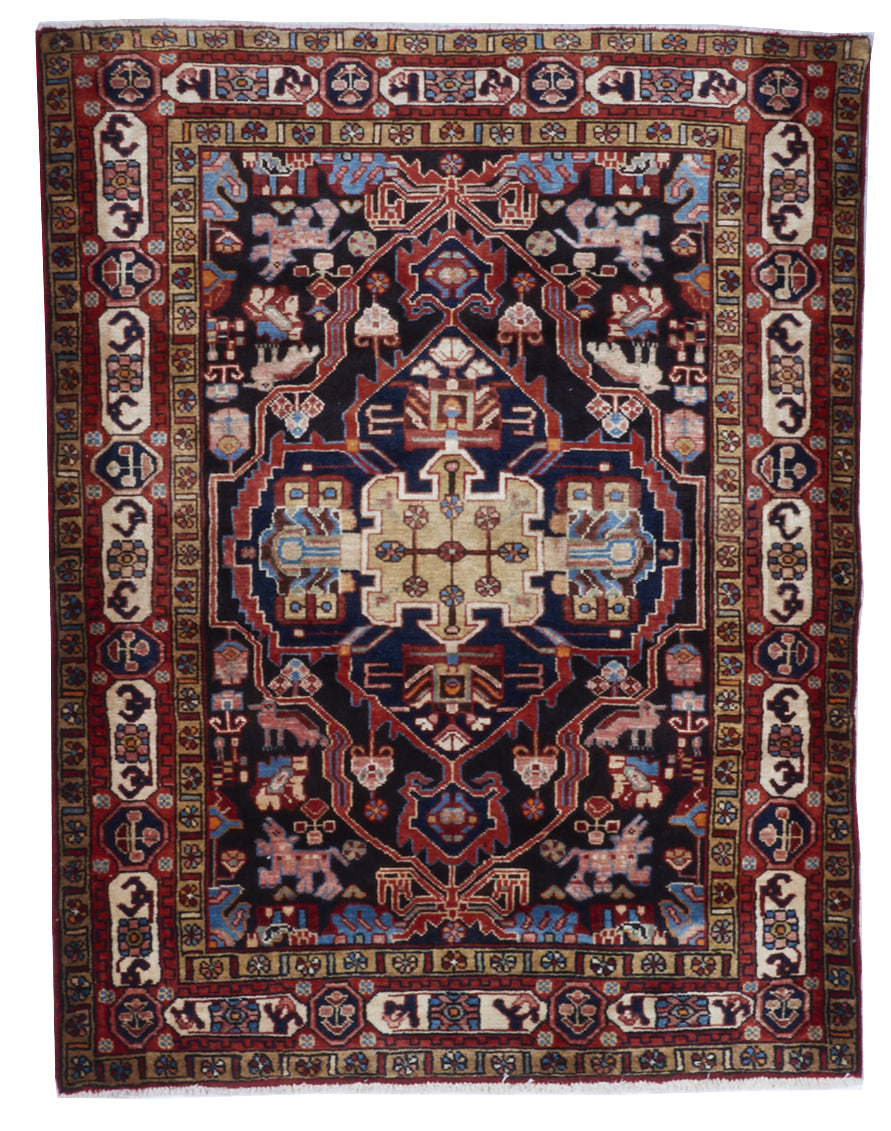 Tribal Handmade Multicolor Wool Rug 4'3 x 5'7 - IGotYourRug