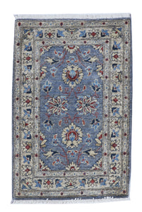 Traditional Handmade Blue Ivory Multicolor Wool Rug 2' x 3' - IGotYourRug