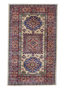 Kazak Handmade Beige Red Wool Rug 1'10 x 2'11 - IGotYourRug