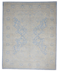 Peshawa Handmade Blue Wool Rug 8'3 x 10'3 - IGotYourRug