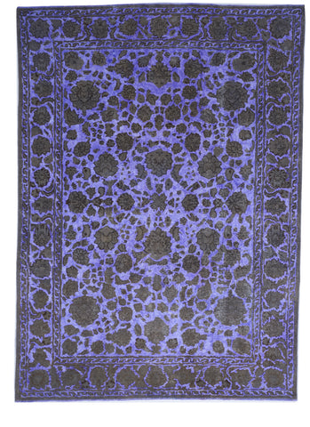 Transitional Overdyed Purple Wool Rug 7'9 x 10'9 - IGotYourRug