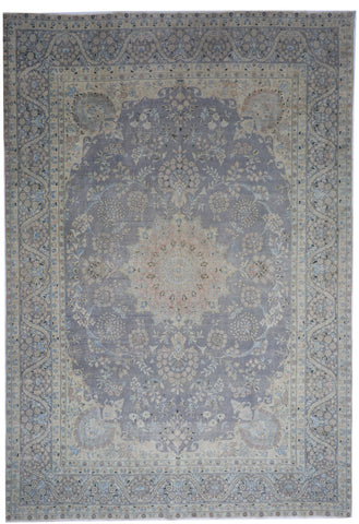 Transitional Overdyed Blue Tan Wool Rug 9'5 x 13'8 - IGotYourRug