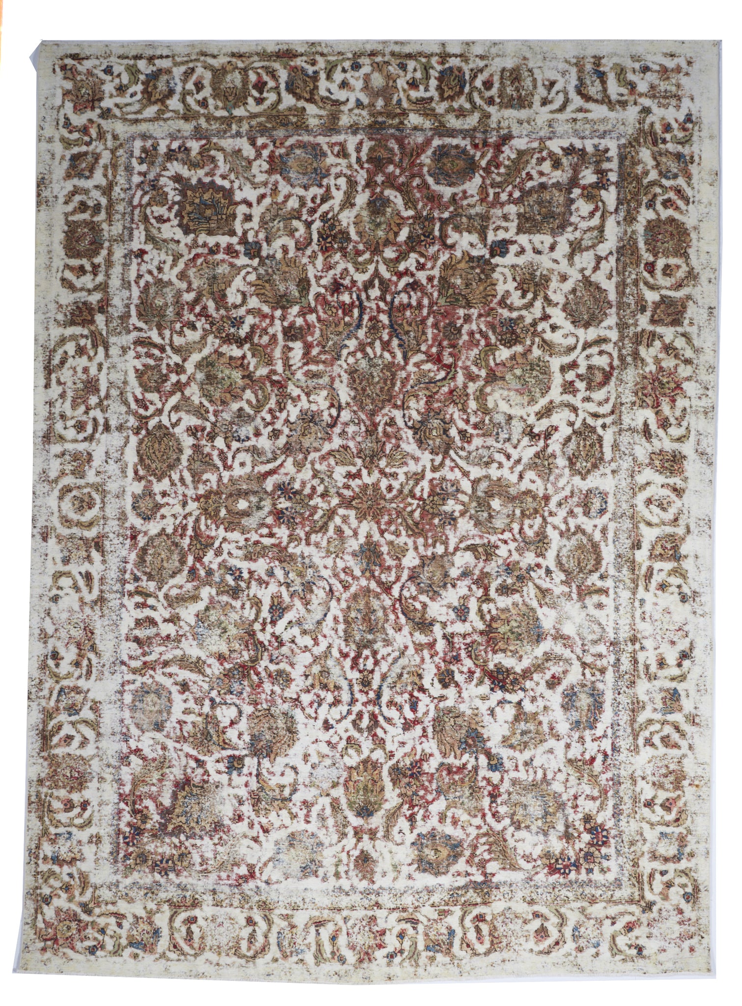 Transitional Overdyed Ivory Rust Multicolor Wool Rug 9'1 x 12'7 - IGotYourRug