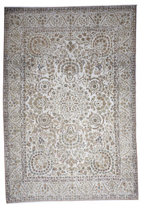 Transitional Overdyed Ivory Tan Wool Rug 9'9 x 14'4 - IGotYourRug
