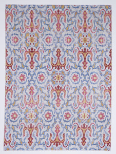 Indoor/Outdoor Machine Made White Blue Multicolor Rug 5'3 x 7'2 - IGotYourRug