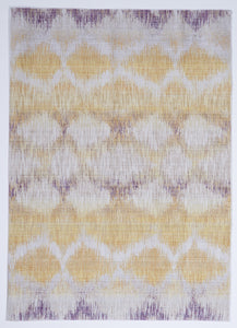 Indoor/Outdoor Machine Made Yellow Purple Rug 5'3 x 7'2 - IGotYourRug