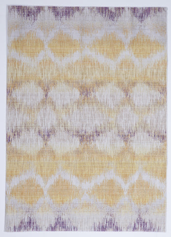 Indoor/Outdoor Machine Made Yellow Purple Rug 5'3 x 7'2 - IGotYourRug