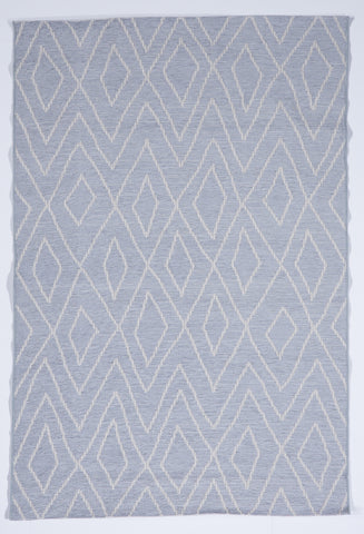 Indoor/Outdoor Machine Made Blue White Rug 5'1 x 7'6 - IGotYourRug