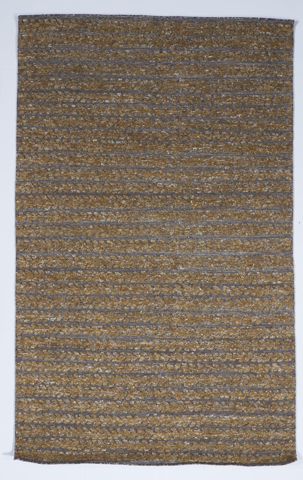 Transitional Hand Knotted Brown Wool Rug 5' x 8' - IGotYourRug