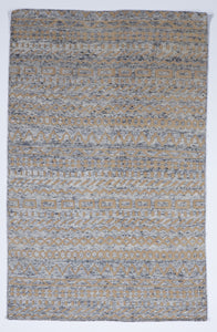 Transitional Hand Knotted Beige Gray Wool Rug 5' x 8' - IGotYourRug