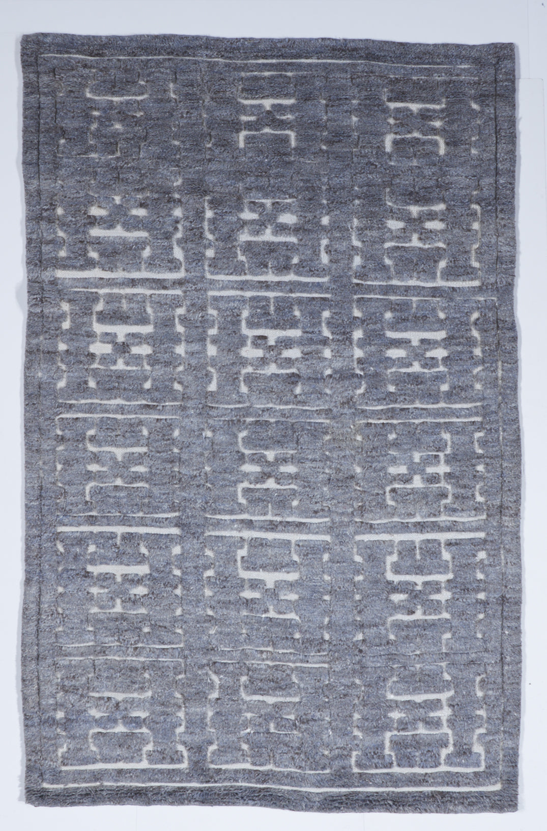 Transitional Hand Knotted Gray Wool Rug 5' x 8' - IGotYourRug