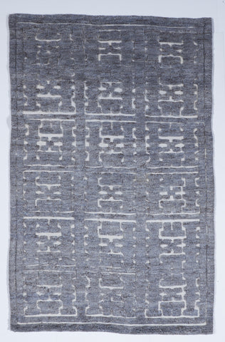 Transitional Hand Knotted Gray Wool Rug 5' x 8' - IGotYourRug