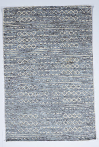 Transitional Hand Knotted Gray Wool Rug 5' x 8' - IGotYourRug