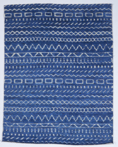 Transitional Hand Knotted Blue Wool Rug 5' x 8' - IGotYourRug